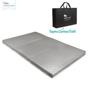 Katlanır Bebek Yatağı Gri 60x120cm