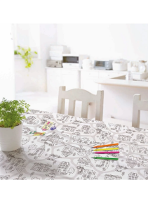 Boyanabilir Masa Örtüsü 100x140cm Fantastik Şehir