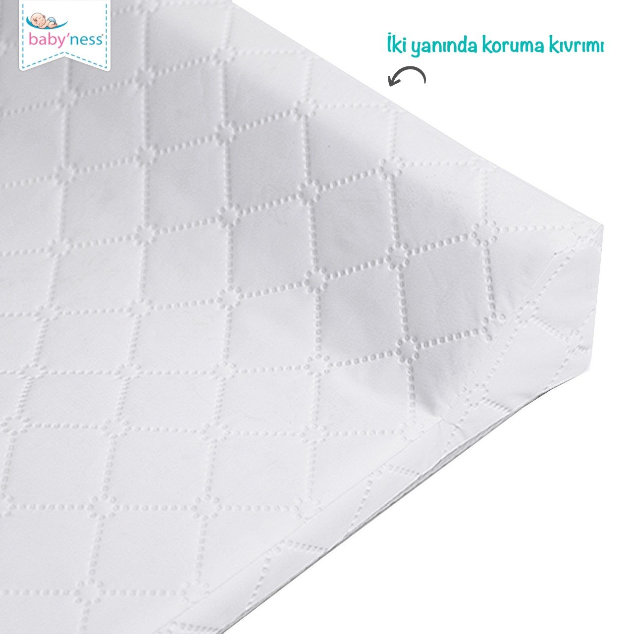 Quilted changing mat white