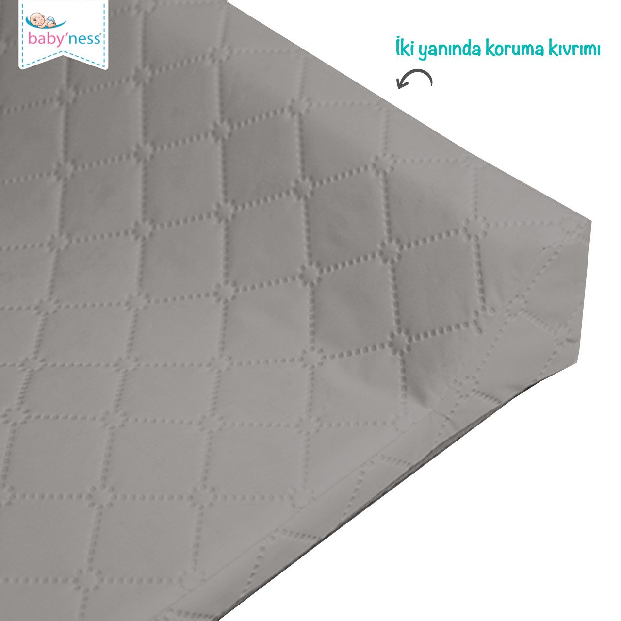 Quilted changing mat grey