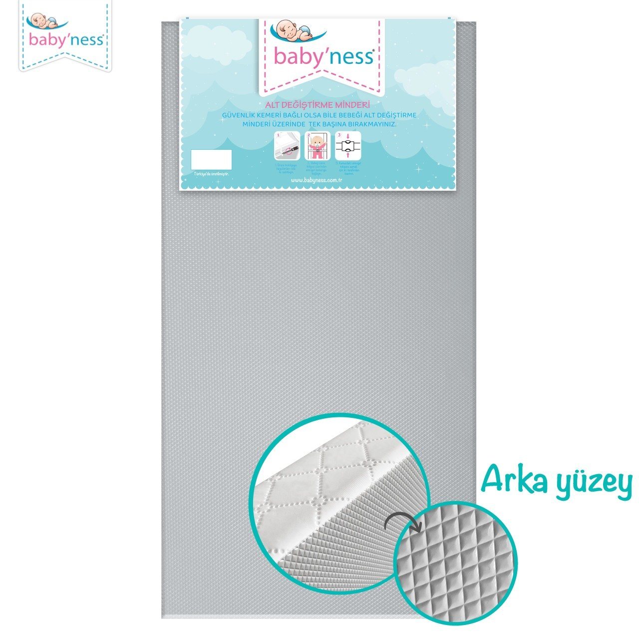 baby'ness Quilted Changing Mat — White — view 6