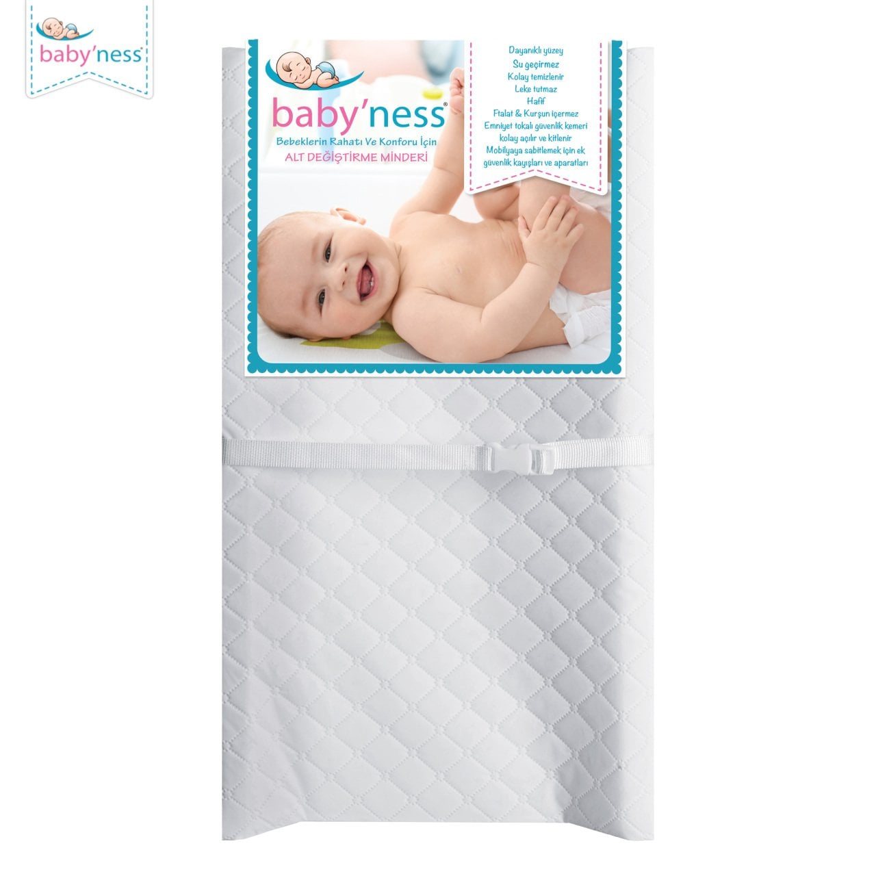 baby'ness Quilted Changing Mat — White