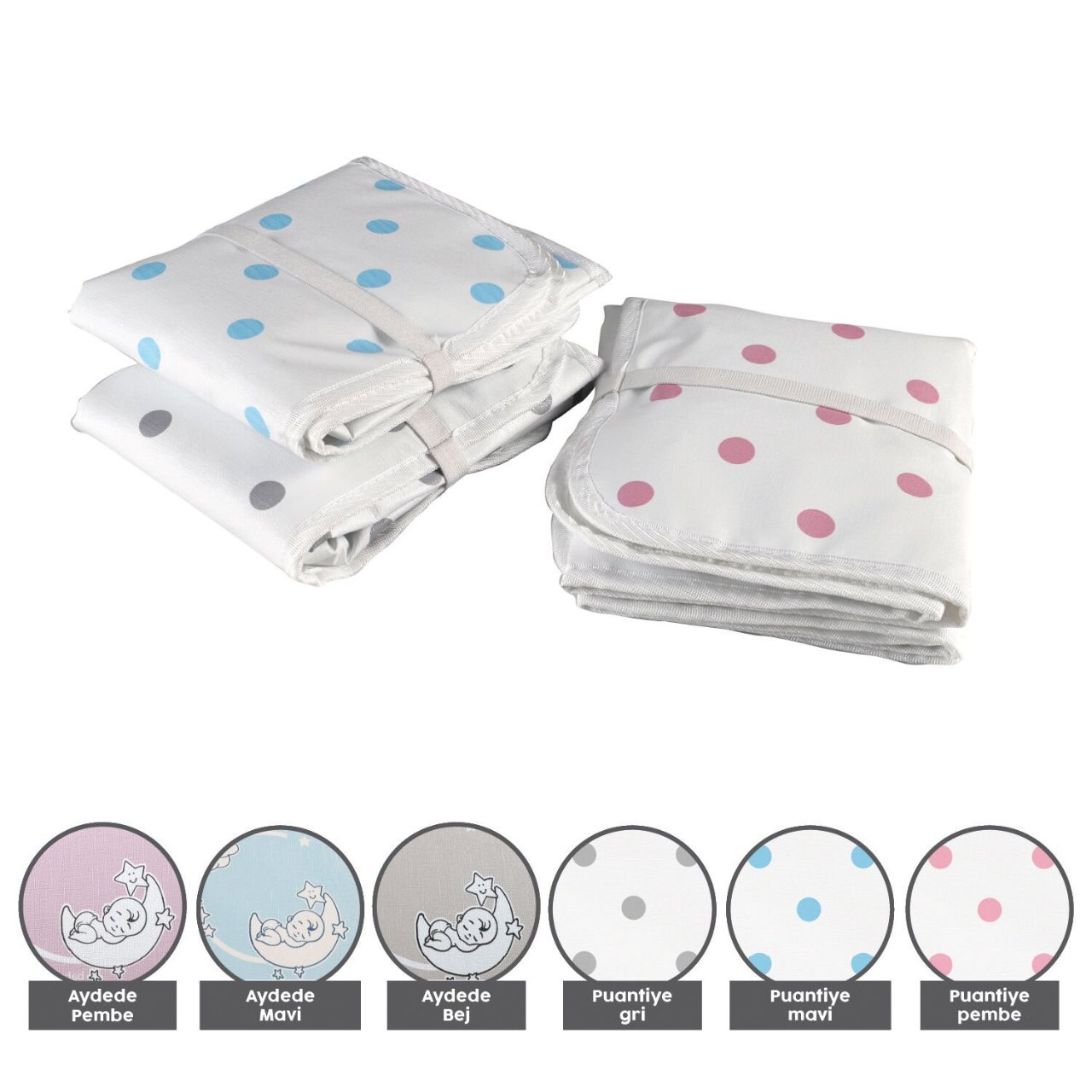 baby'ness Travel-size Changing Pad — Polka dot Blue — view 5
