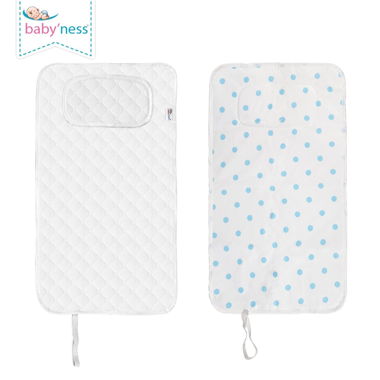 baby'ness Travel-size Changing Pad — Polka dot Blue