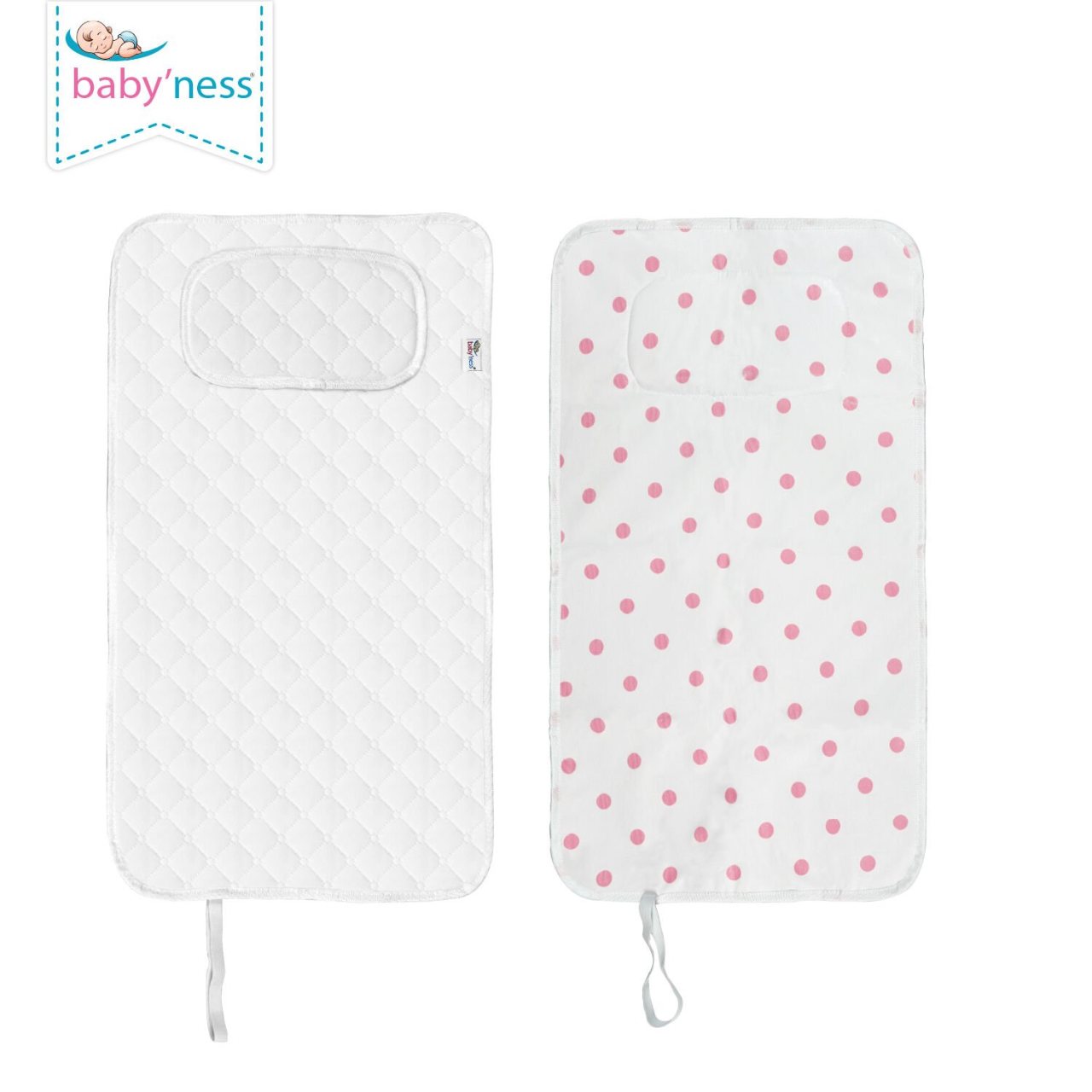 baby'ness Travel-size Changing Pad — Polka dot Pink