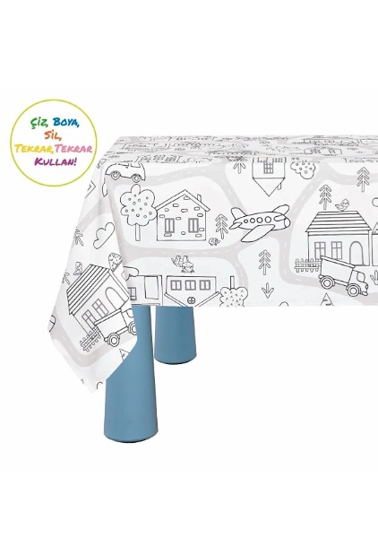 baby'ness colour-in tablecloth — Fantastic City pattern