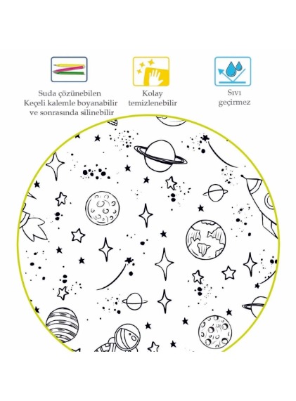 baby'ness colour-in tablecloth — Space Route pattern — view 5