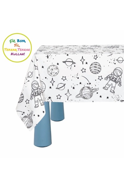 baby'ness colour-in tablecloth — Space Route pattern