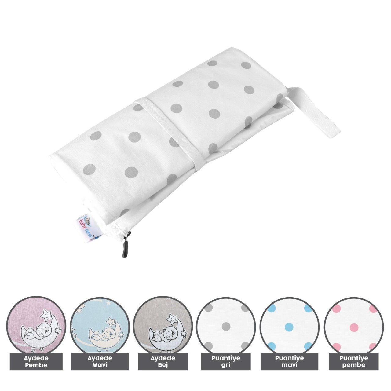 baby'ness Travel-size Changing Care Set — Polka dot Grey — view 5