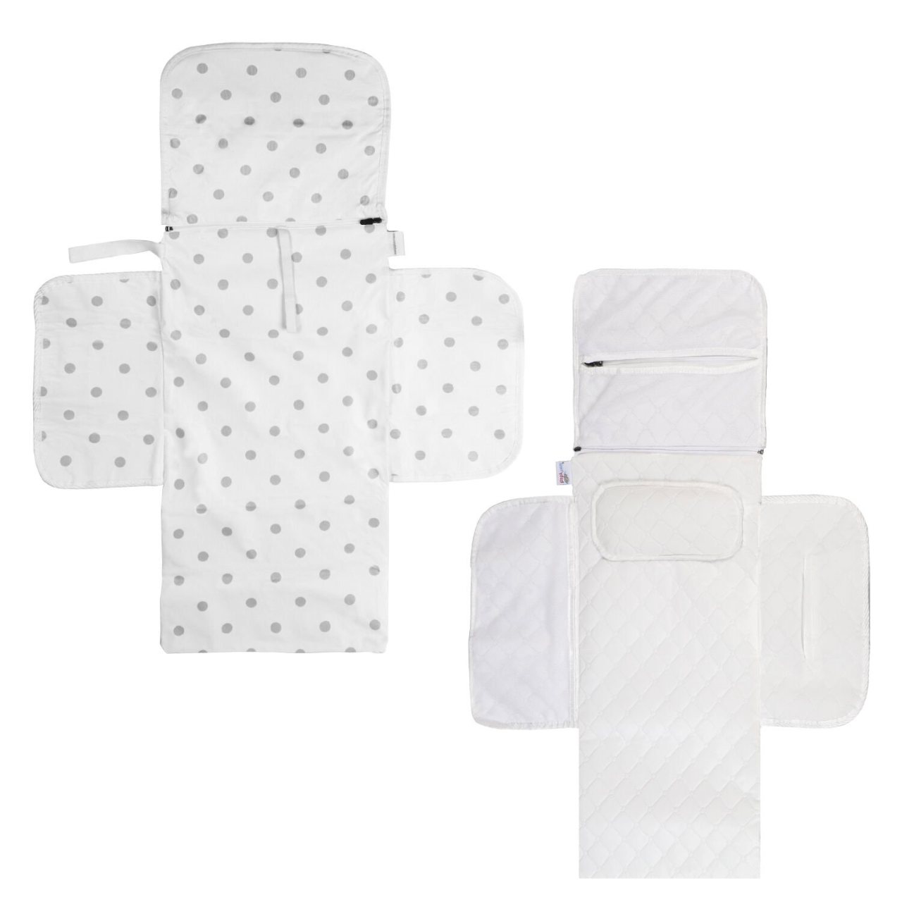 Travel-size changing care set polka dot grey