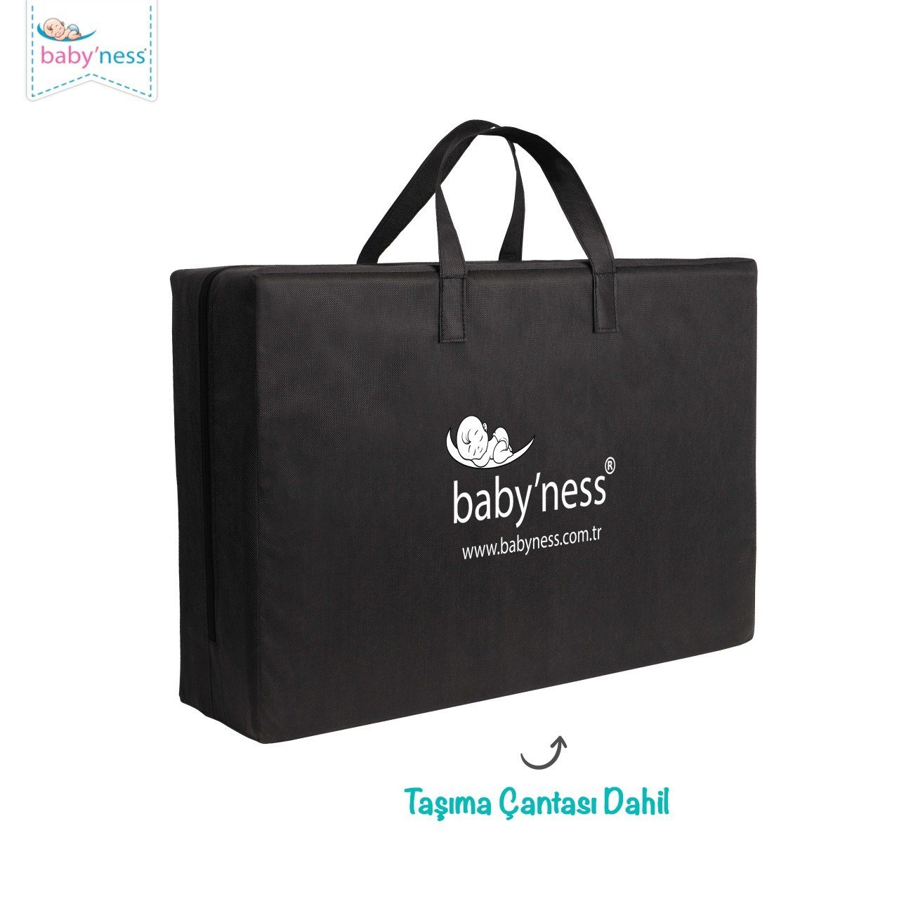 baby'ness Katlanır Bebek Yatağı — Gri — 5. görünüm