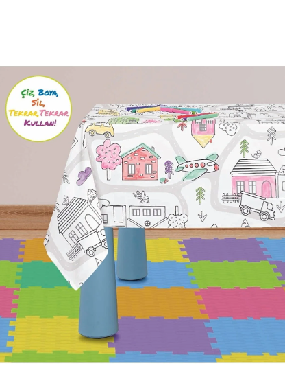 Fantastic City patterned table cover