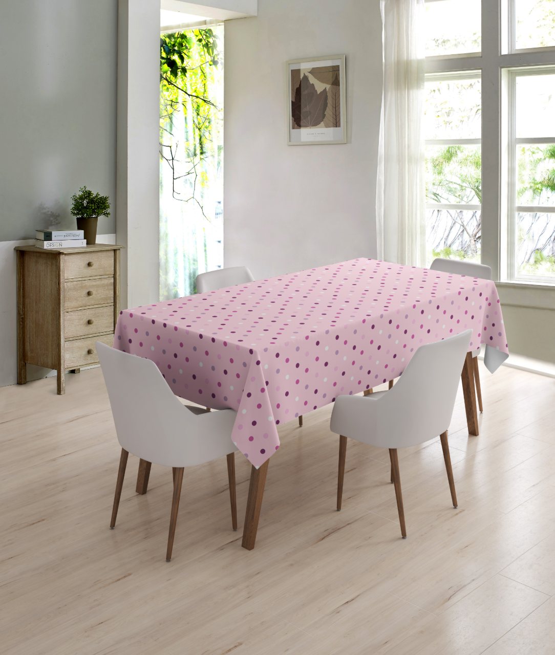 baby'ness party tablecloth — Polka Dot Pink print