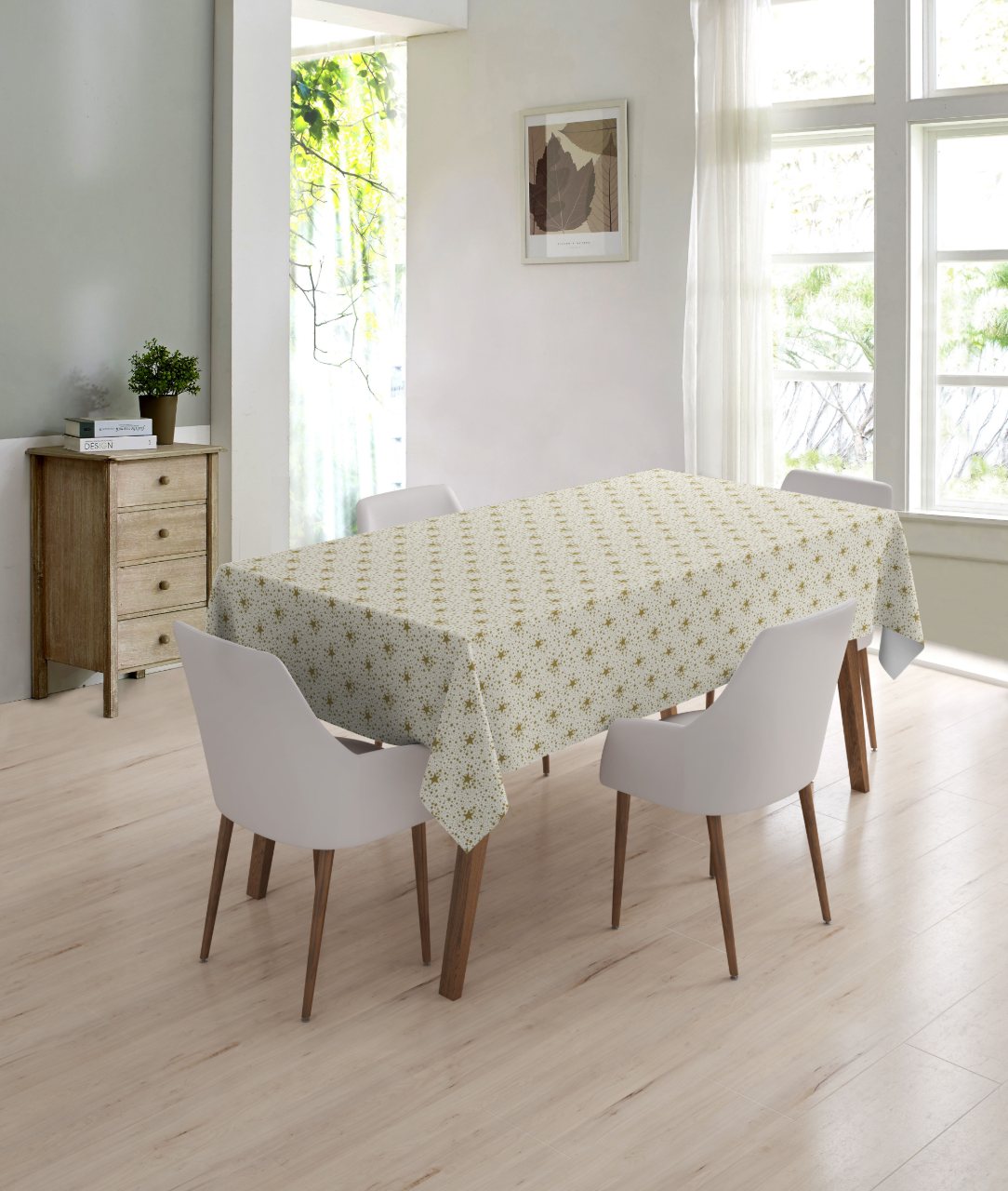 baby'ness party tablecloth — Stars Gold print